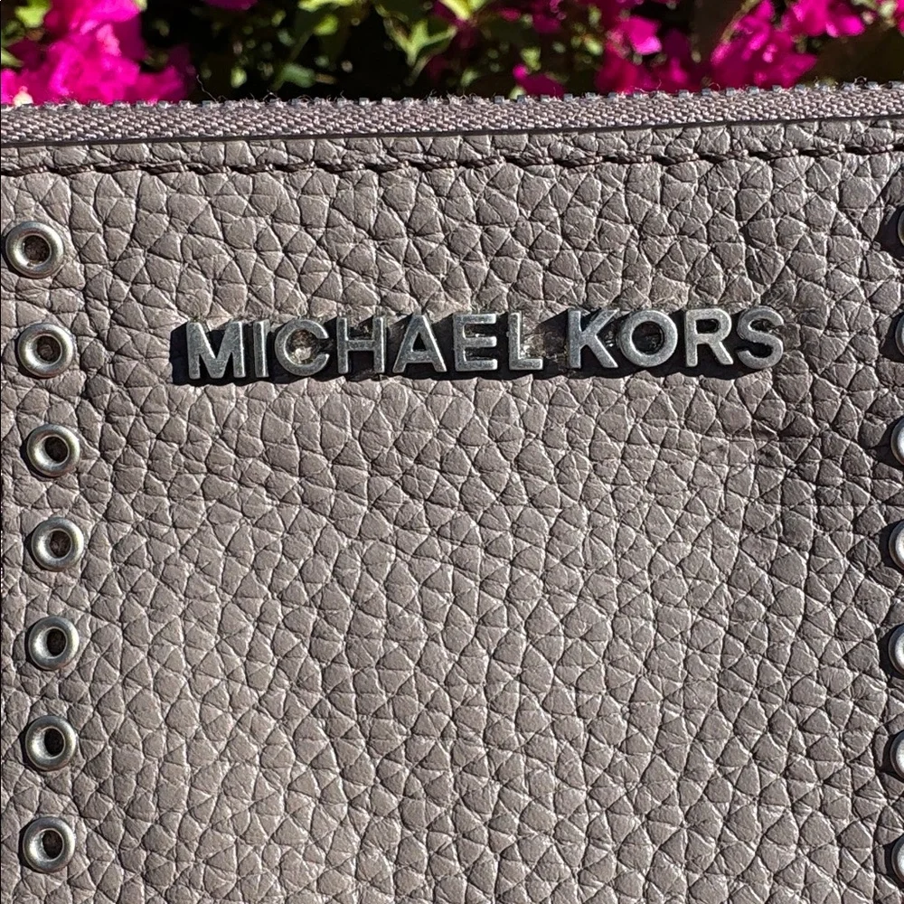 Michael Kors Mini Grommets Leather Clutch Wristlet